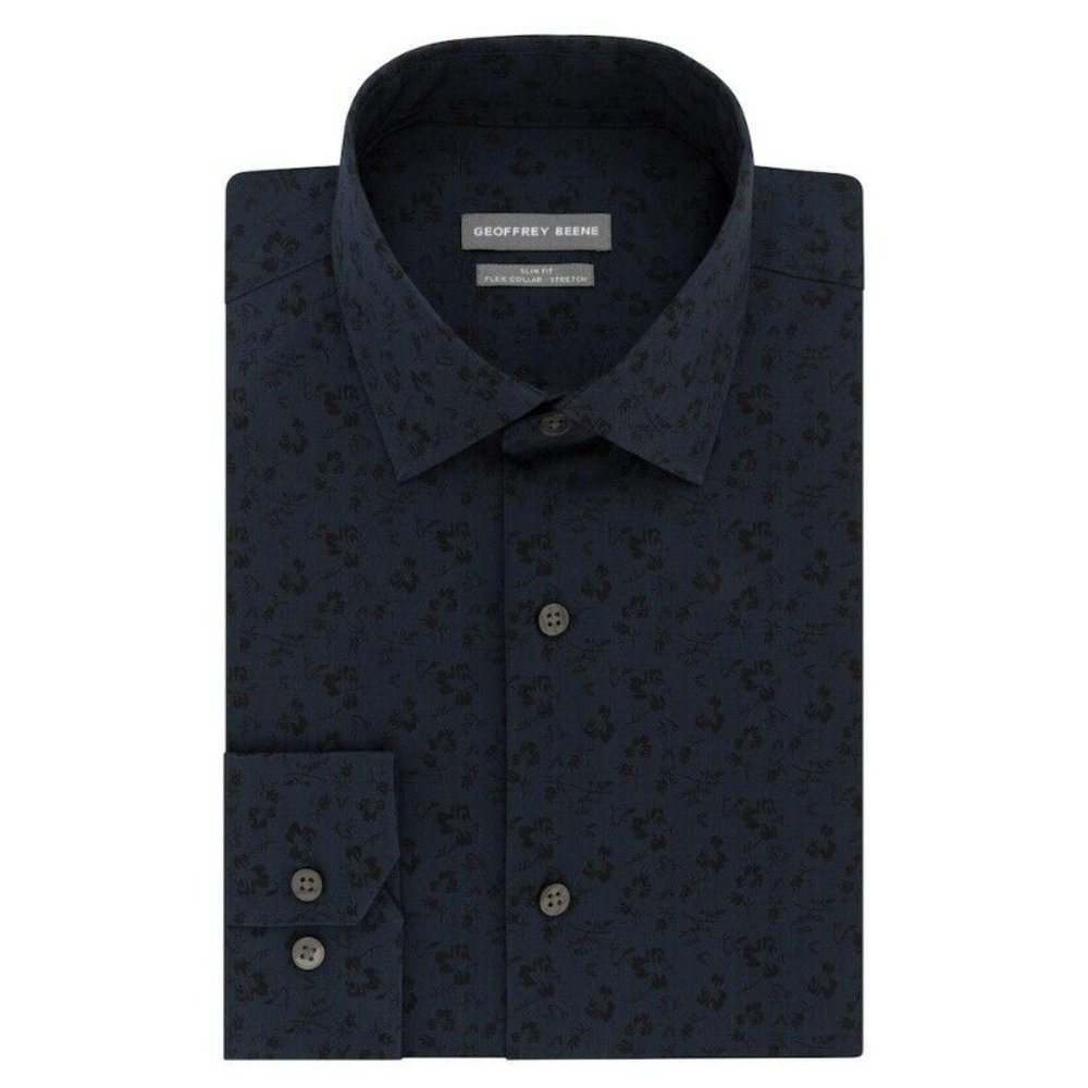 Geoffrey beene denim printed shirt slim fit